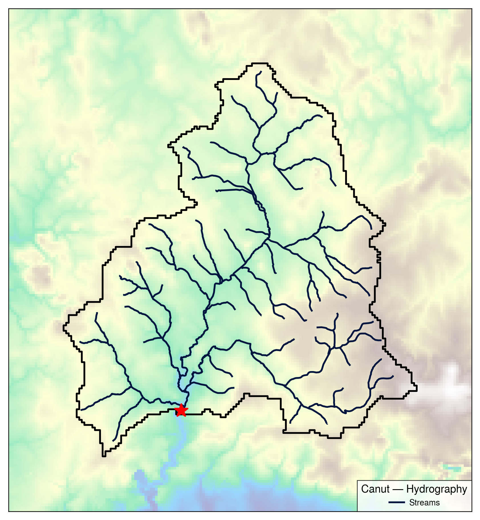 Hydrography panel used as the visual contract for custom river data
